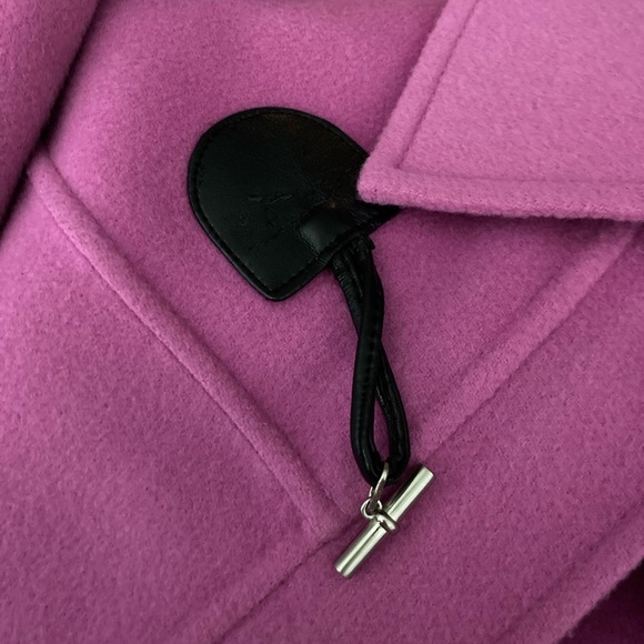 Vintage Wool Coat Pink Merino Jacket Well Made Preppy bubblegum pink toggle - Picture 5 of 5